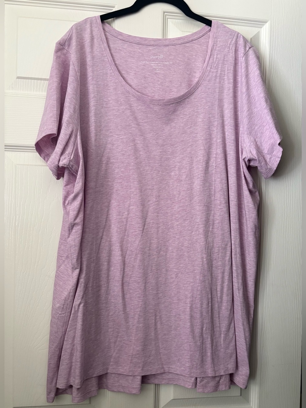 J.Jill original Pure Jill Pima Scoop-neck elliptical Tee light lavendar 2X
